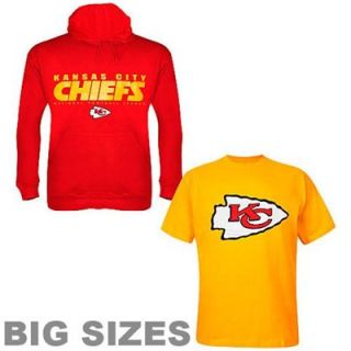 Kansas City Chiefs Big Sizes T Shirt & Hoodie Combo   Gold/Red