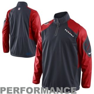 Nike Houston Texans Fly Rush Half Zip Performance Jacket   Navy Blue/Red