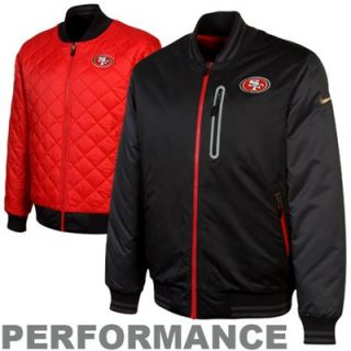 Nike San Francisco 49ers Sideline Destroyer Reversible Performance Jacket   Black/Scarlet