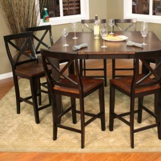 AHB Rosetta 9 Piece Two Tone Counter Height Set with Camden Stools   Dining Table Sets