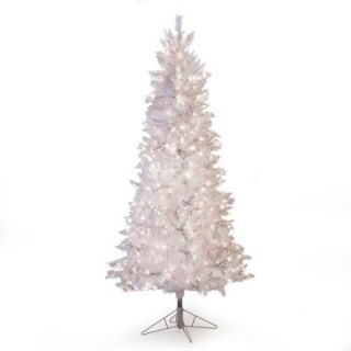 White Tiffany Pre Lit Tinsel Christmas Tree   Christmas Trees