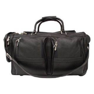 Piel Leather Duffel Bag with Pockets on Wheels   Sports & Duffel Bags