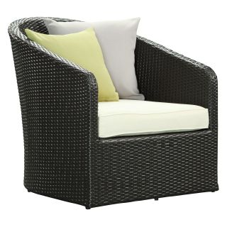 Cozy All Weather Wicker Patio Armchair   Outdoor Lounge Chairs