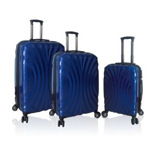 Travelers Club 3 Piece Super Durable Polycarbonate Luggage Set with 4x4 (8) Wheel System   Navy   Luggage Sets