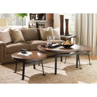 Lexington Home Brands 11 South Tribeca Round Umbria Wood Nesting Coffee Table   Coffee Tables