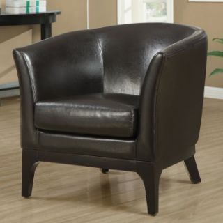 Dwyn Dark Brown Leather Accent Chair   Accent Chairs