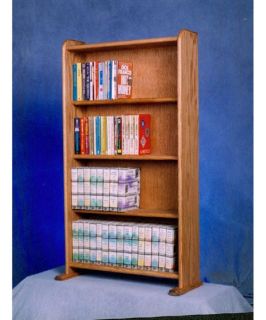 The Wood Shed Solid Oak 4 Row Media Cabinet / Bookcase   Bookcases