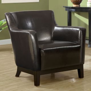 Bala Dark Brown Leather Accent Chair   Accent Chairs