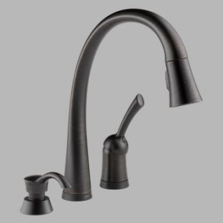 Delta Pilar 980T Single Handle Pull Down Kitchen Faucet with Touch2O Technology and Soap Dispenser   Kitchen Faucets