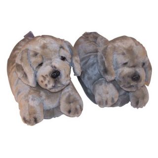 Comfy Feet Gray Puppy Animal Feet Slippers   Mens Slippers