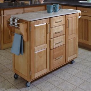Home Styles Create a Cart   Natural Finish   4 Drawers & 2 Doors   Kitchen Islands and Carts