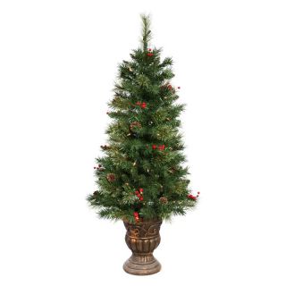 Potted Kettle Mix Pine Pre lit Tabletop Christmas Tree   Christmas Trees