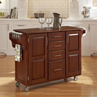 Home Styles Create a Cart   Warm Oak Finish with Oak Top   4 Drawers & 2 Doors   Kitchen Islands and Carts