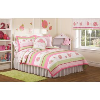 Pem America Crazy Pink Lady Bugs Bedding Set   Quilts & Coverlets