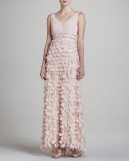 Sue Wong Embellished Gown w Feather