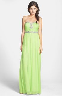 Hailey Logan Jeweled V Neck Dress (Juniors) (Online Only)
