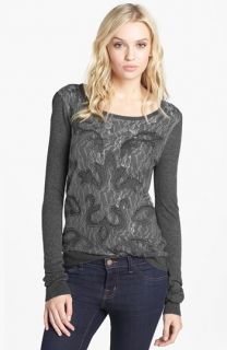 Hinge® Beaded Lace Overlay Sweater