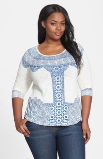 Lucky Brand Mixed Print Tee (Plus Size)
