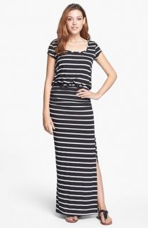 Everleigh Side Ruched Stripe Maxi Dress