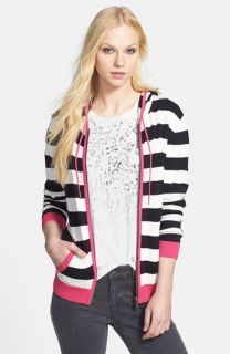 Two by Vince Camuto Zip Stripe Front Zip Cotton Hoodie