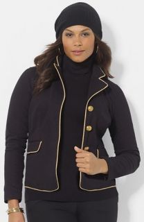 Lauren Ralph Lauren Contrast Trim Denim Jacket (Plus Size)