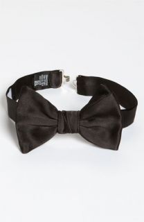 Armani Collezioni Solid Black Silk Bow Tie