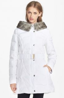 Laundry by Shelli Segal Faux Fur Collar Down & Feather Coat (Online Only)