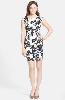 French Connection Print Stretch Cotton Sheath Dress