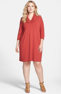 Eileen Fisher Cowl Neck Shift Dress (Plus Size)