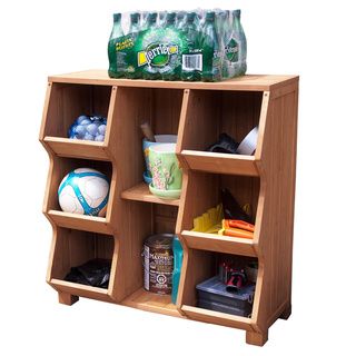 Fir Wood Storage Cubby Planters, Hangers & Stands