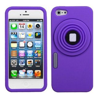Apple iPhone 5 Soft Skin Case Purple Camera Style Stand Pastel Skin AT&T, Cricket, Sprint, Verizon (does NOT fit Apple iPhone or iPhone 3G/3GS or iPhone 4/4S) Cell Phones & Accessories