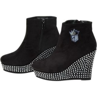 Cuce Shoes Sacramento Kings Ladies Rookie Wedge Boots   Black