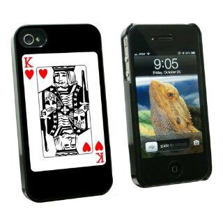 Graphics and More Playing Cards King of Hearts   Poker   Snap On Hard Protective Case for Apple iPhone 4 4S   Black   Carrying Case   Non Retail Packaging   Black Cell Phones & Accessories