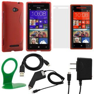 BIRUGEAR 6 Items Essential Accessories Bundle Kit for HTC Windows Phone 8X (AT&T, T Mobile, Verizon) includes Case, Screen Protector, Charger, Cable, Holder Cell Phones & Accessories
