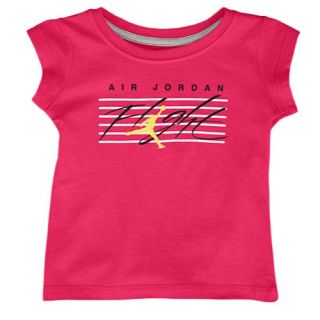 Jordan Jumpman Flight On Key T Shirt   Girls Toddler   Basketball   Clothing   Pink Foil/Black/Volt/White