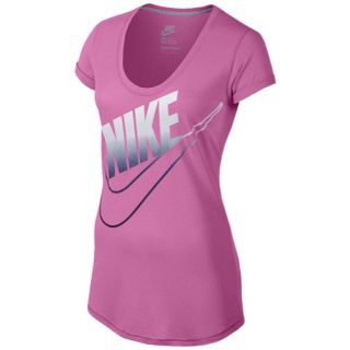 Nike Oversized Futura Fade T Shirt   Womens   Casual   Clothing   Red Violet