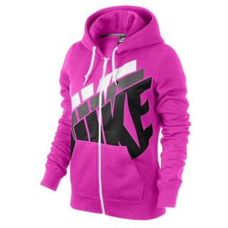 Nike Club Stacked Full Zip Hoodie   Womens   Casual   Clothing   Fusion Red