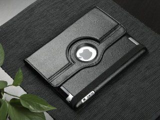 New Black 360 Degrees Rotating Leather Case Smart Cover with Sleep/Wake Function for Apple iPad 3,Built in Magnet(Free Screen Protector and Free LCD Screen Cloth) Computers & Accessories