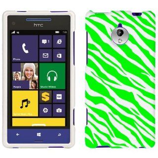 HTC 8XT Green White Zebra Print Phone Case Cover Cell Phones & Accessories