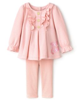Juicy Couture Infant Girls' Sparkle Striped Tunic & Polka Dot Pant Set   Sizes 3 24 Months's