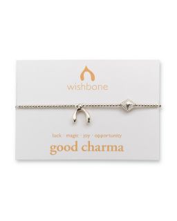 Good Charma Sterling Silver Wishbone Bracelet's
