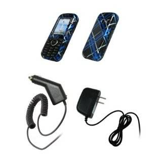 LG Rumor 2 LX265   Premium Black and Blue Plaid Design Snap On Cover Hard Case Cell Phone Protector + Rapid Car Charger + Home Travel Wall Charger for LG Rumor2 LX265 Cell Phones & Accessories