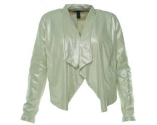 INC International Concepts Women's Open Front Jacket Silver L Clothing