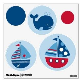 Nautical Sailboat Nursery Wall Stickers Decals  