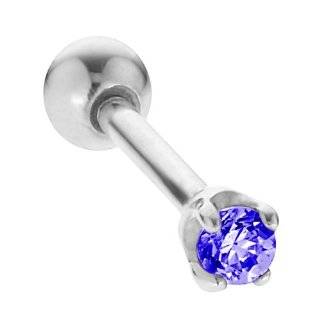 2mm Sapphire (September) 14K White Gold Cartilage Stud Earring FreshTrends Jewelry
