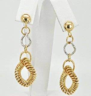 14K Yellow Gold Fancy Hanging Earrings Jewelry