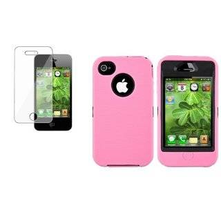 CommonByte Screen Shield+Hybrid Black Hard/Pink Silicone Case For iPhone 4S 4G Cell Phones & Accessories