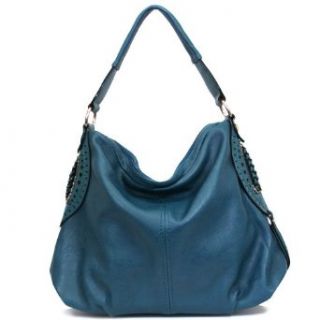 Womens Girls Large Fashion Hobo Handbags Purses 9007 Blue Shoes