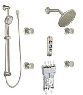 Moen TS295BN S3384 ioDIGITAL Vertical Spa Trim Kit with Valve, Brushed Nickel   Single Handle Tub And Shower Faucets  