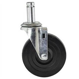 Rubber Swivel Stem Casters for 1" chrome wire shelf posts (thread less)